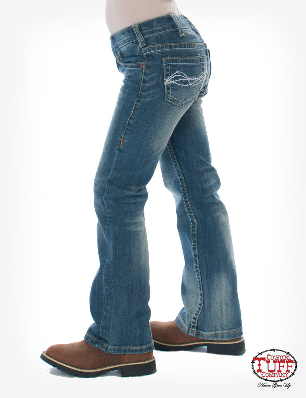 Cowgirl Tuff Jeans - Girl's Don't Fence me in Boot Cut