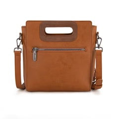 Wrangler Top Handle Boot Scroll Fringe Tote/Crossbody -Brown
