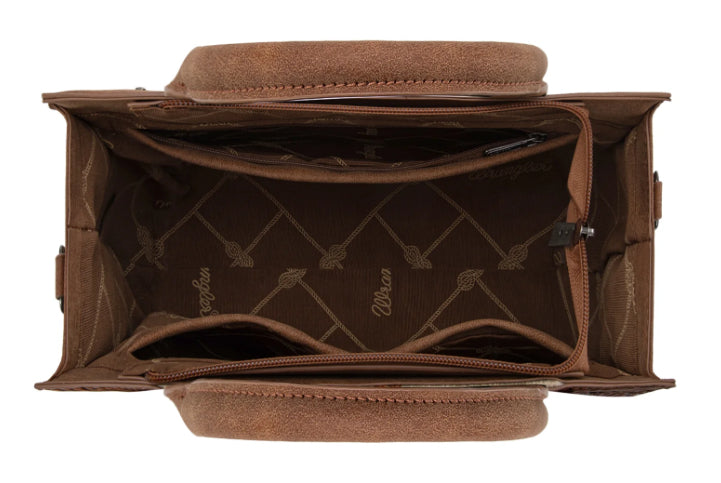 Wrangler Aztec Tooled Crossbody Bag - Tan