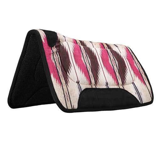 Fort Worth Contoured Saddle Pad Pink/Chocolate 30" x 30"