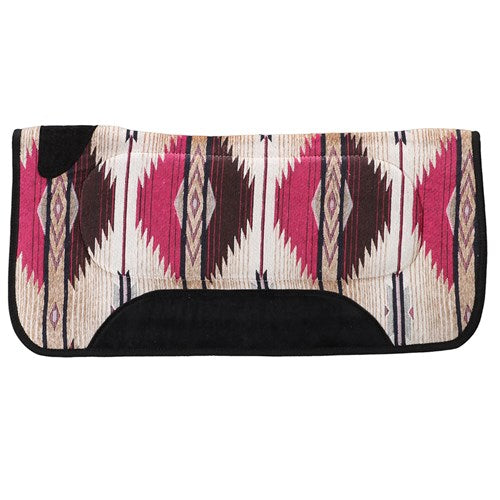 Fort Worth Contoured Saddle Pad Pink/Chocolate 30" x 30"