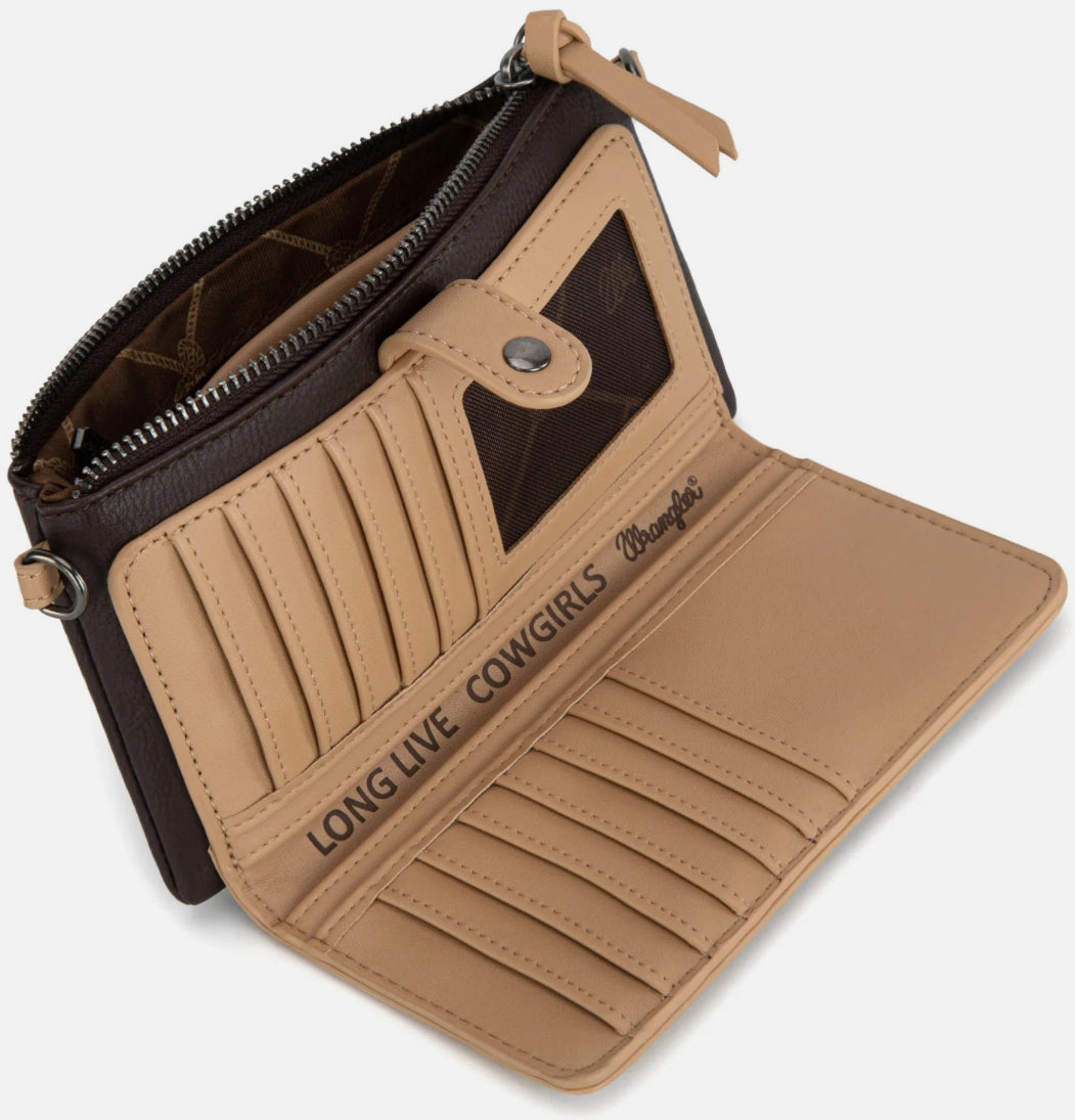 Wrangler Crossbody Wallet Cardholder - Coffee