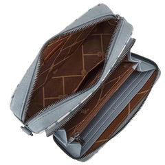 Wrangler Stripe Printed Crossbody Purse With Wallet Compartment - Jean