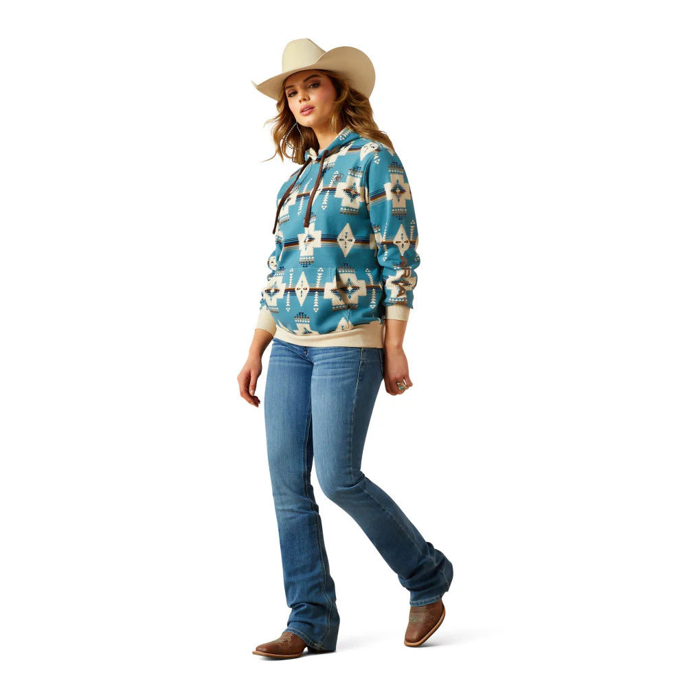 Ariat women's Logo 20. Printed Hoodie - Agave SW Print