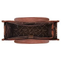 Wrangler Southwestern Pattern Dual Sided Print Canvas Wide Tote Brown