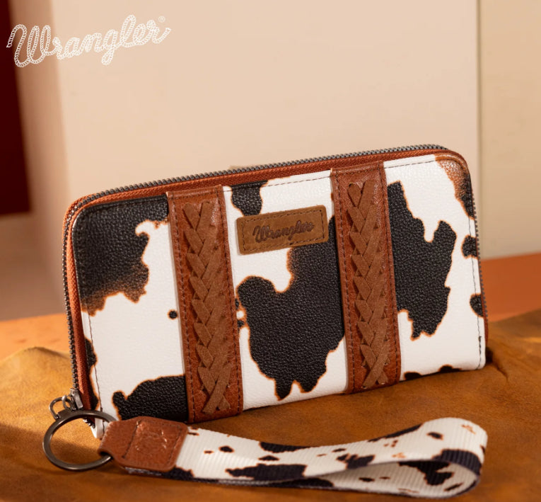 Wrangler Cow Print Wallet - Brown