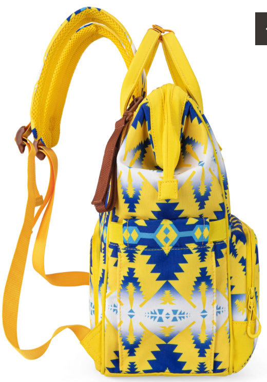 Wrangler Aztec Printed Callie Backpack (Nappy Bag) - Yellow