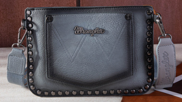 Wrangler Rivets Studded Wristlet/ Crossbody - Jean