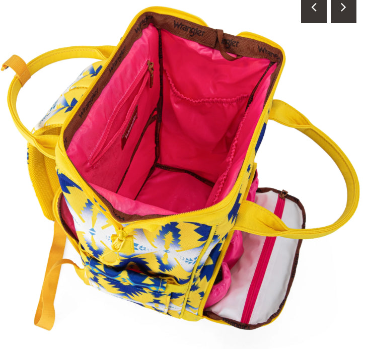Wrangler Aztec Printed Callie Backpack (Nappy Bag) - Yellow