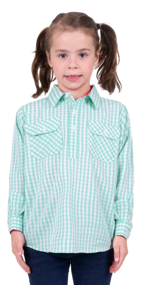 Hard Slog Kids Lize 1/2 Button L/S Shirt