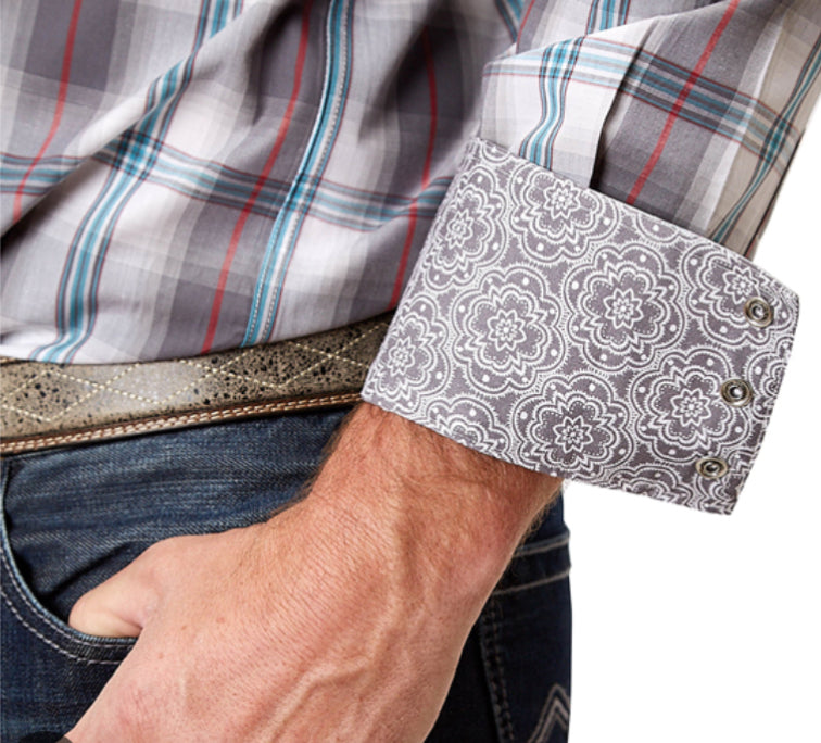 ROPER Men's - Amarillo Collection L/S Shirt Plaid Grey