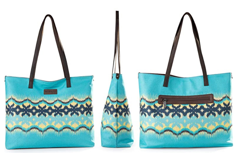 Wrangler Southwestern Dual Sided Print Canvas Tote Bag - Green