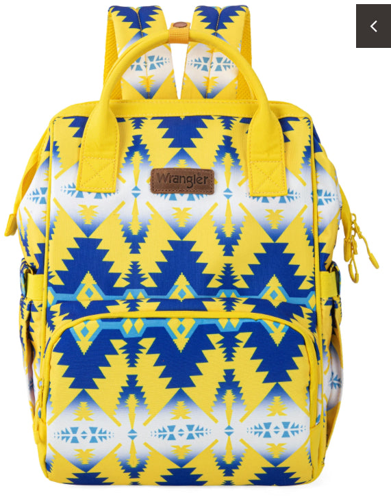 Wrangler Aztec Printed Callie Backpack (Nappy Bag) - Yellow