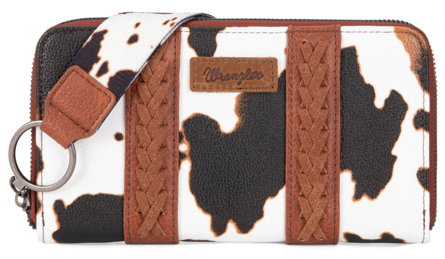 Wrangler Cow Print Wallet - Brown