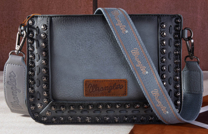 Wrangler Rivets Studded Wristlet/ Crossbody - Jean