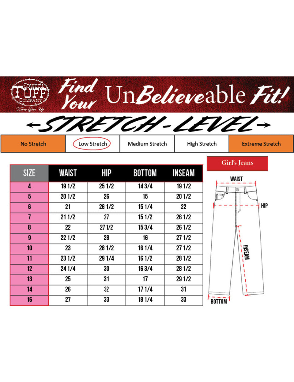 Cowgirl Tuff Jeans - Girl's Don't Fence me in Boot Cut