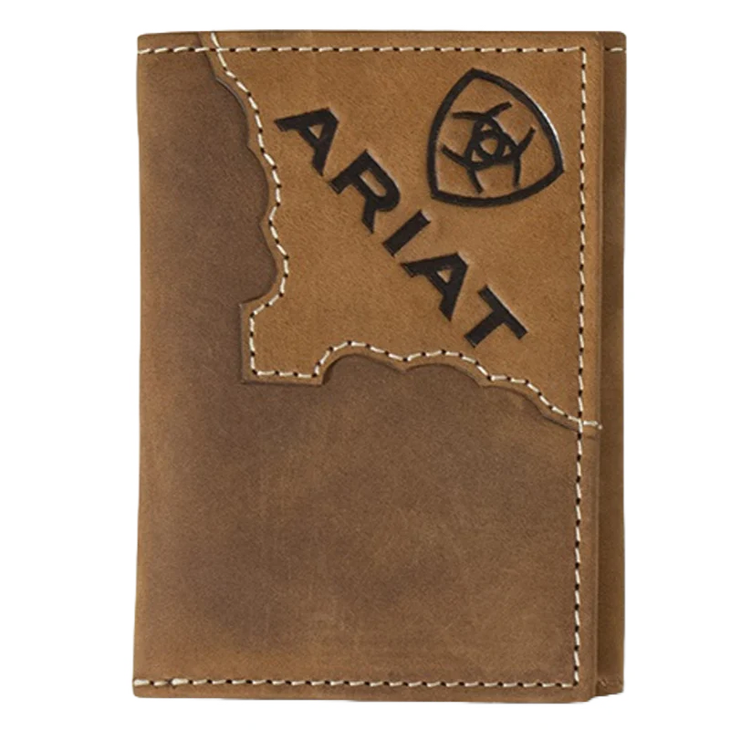 ARIAT Large Tri-Fold Medium Brown Wallet