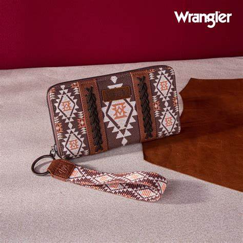 Wrangler Southwestern Print Wallet - Coffee