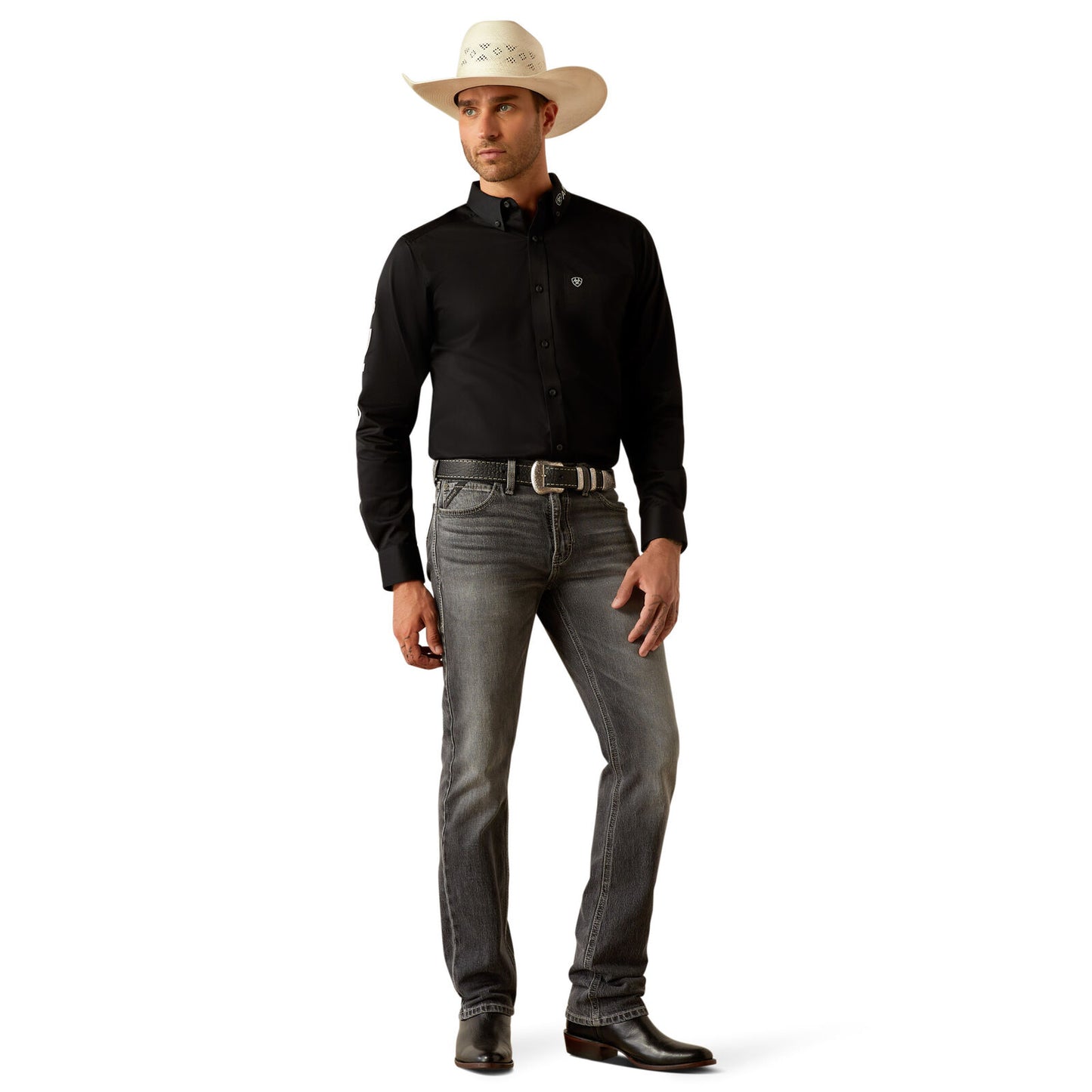 Ariat Men's Team Logo Twill Shirt - Black/Grey