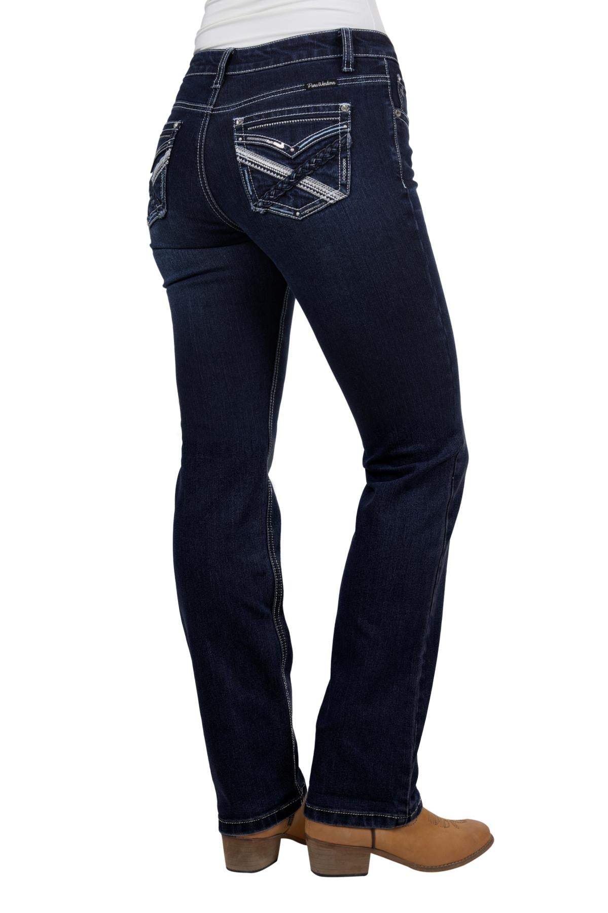 Pure Western Kim High Rise Boot Cut Jean 34 Leg