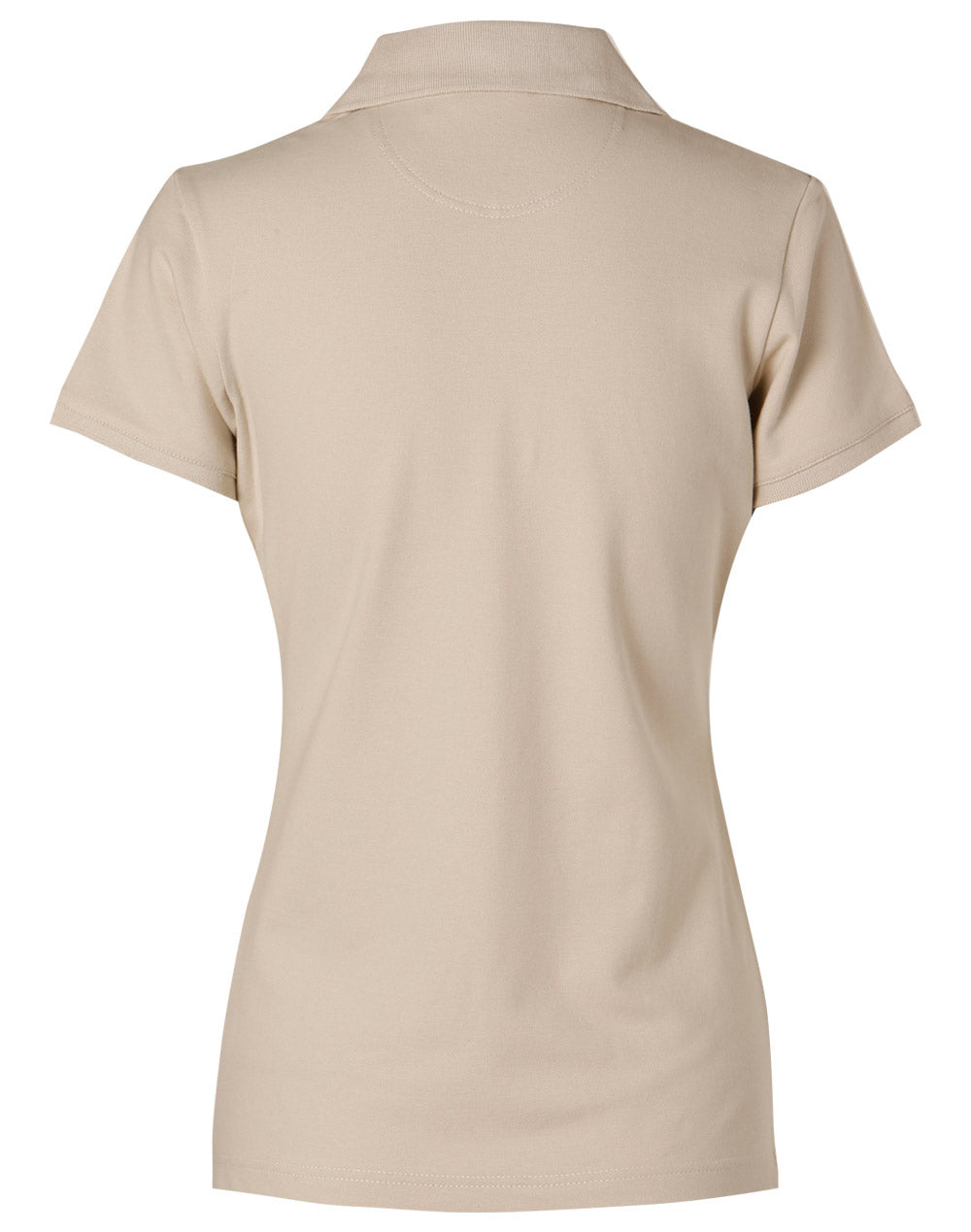 Ladies Longbeach Pique S/S Polo - Sand
