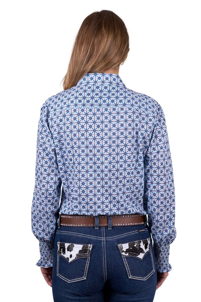 Pure Western Women's Norma L/S Shirt - Blue