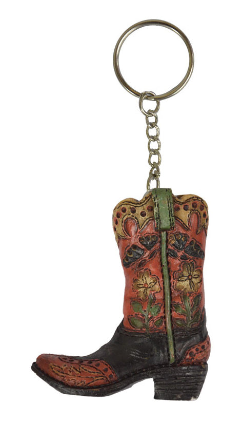 Pure Western Boot Butterfly Flower Keychain