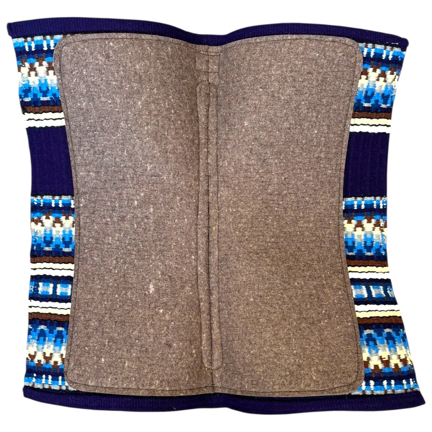Smooth Like Cactus Cutting/ Ranch Contoured Western Show Saddle Pad - BLUE