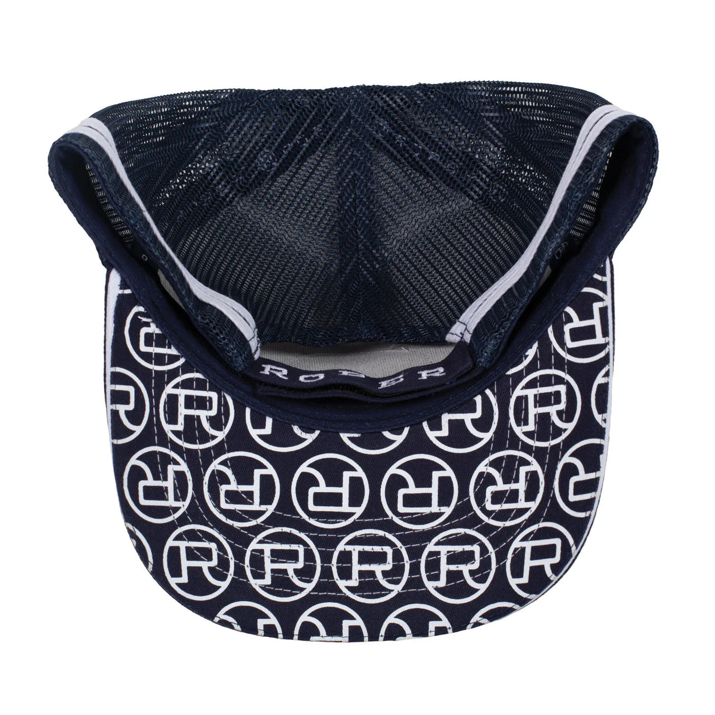 Roper Trucker Cap Mini Plaid- Navy/ White