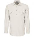 Pilbara mens Closed Front L/S Shirt Stone