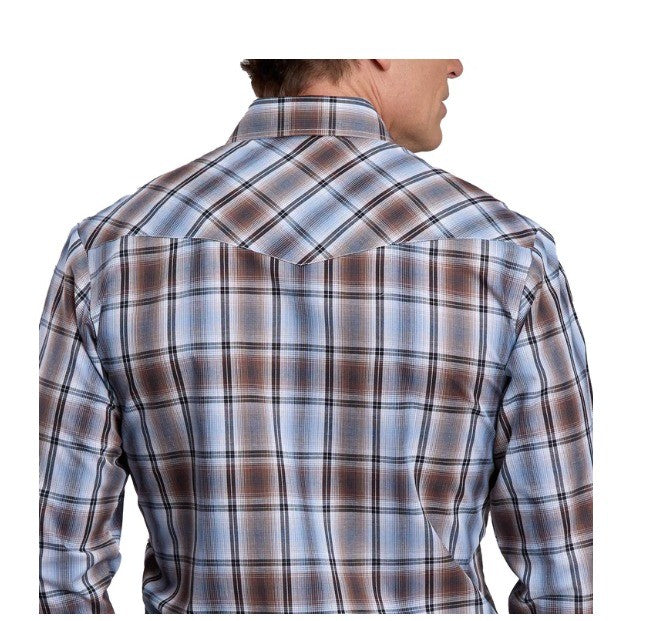 Roper Men's Karman Classic Collection LS Shirt - Plaid/ Brown