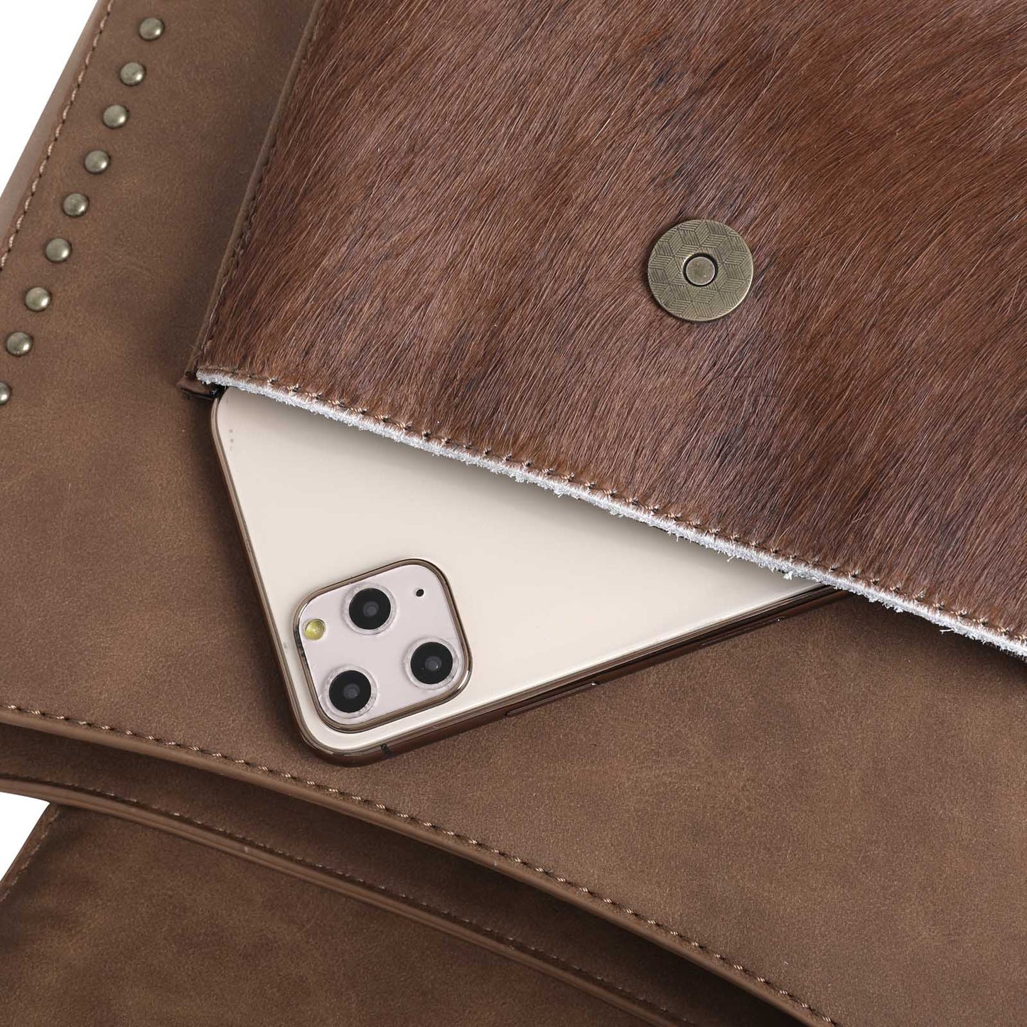 Trinity Ranch Hair-On Leather Collection Hobo - Brown