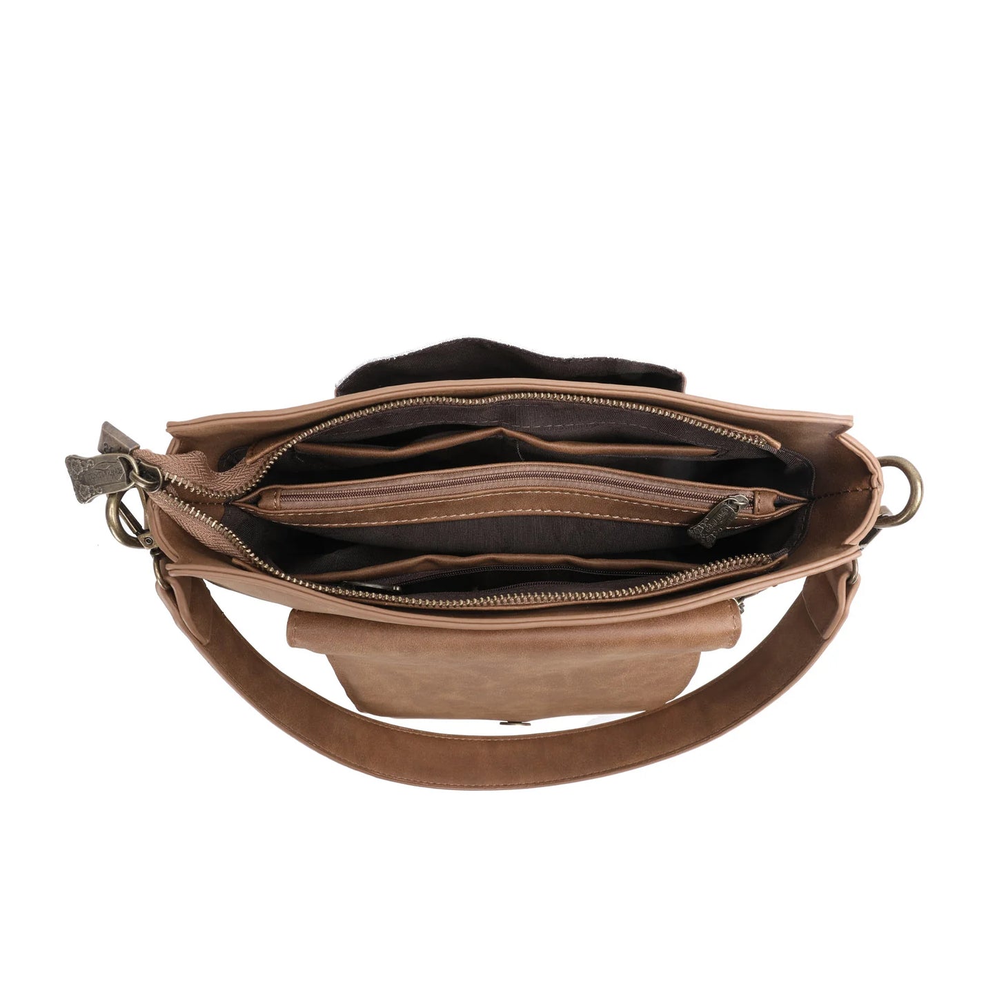 Trinity Ranch Hair-On Leather Collection Hobo - Brown