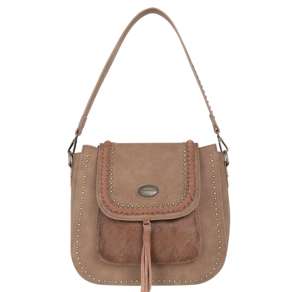 Trinity Ranch Hair-On Leather Collection Hobo - Brown