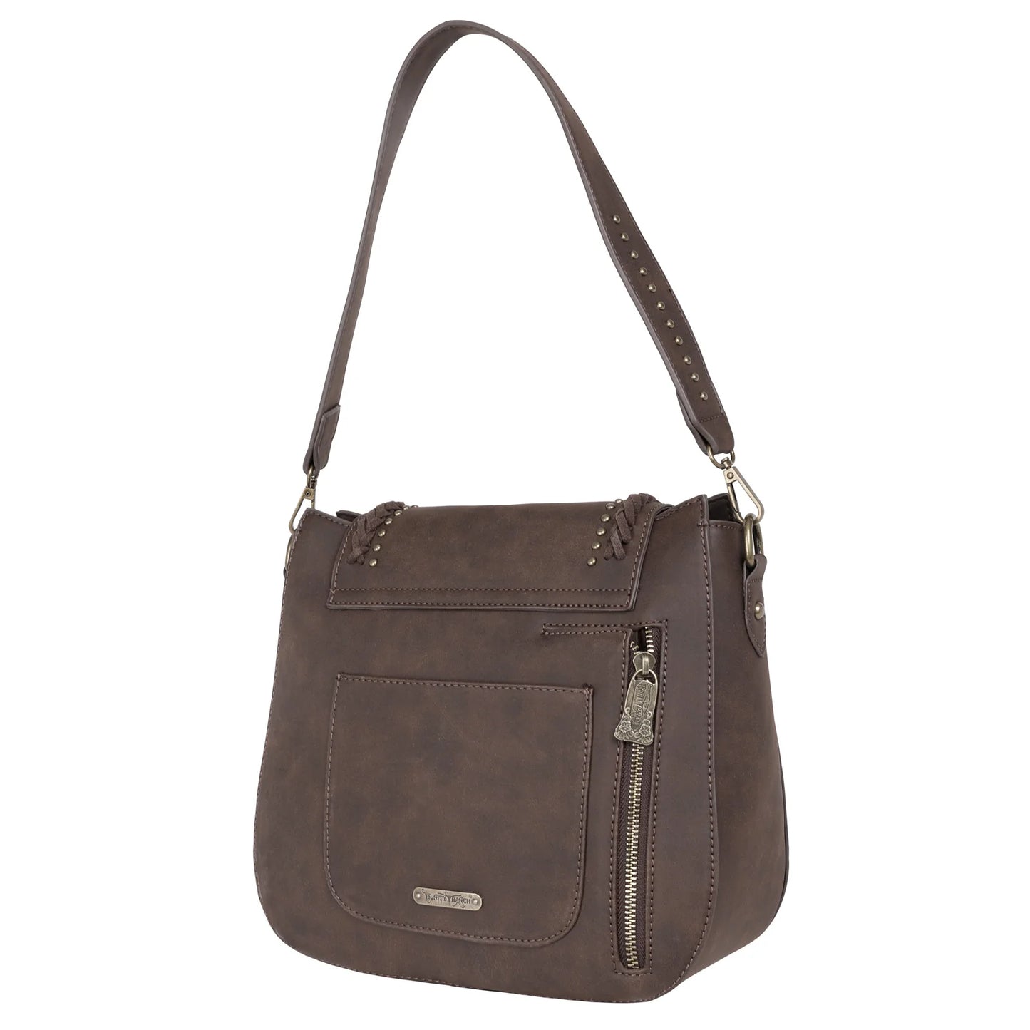 Trinity Ranch Hair-On Leather Collection Hobo - Coffee