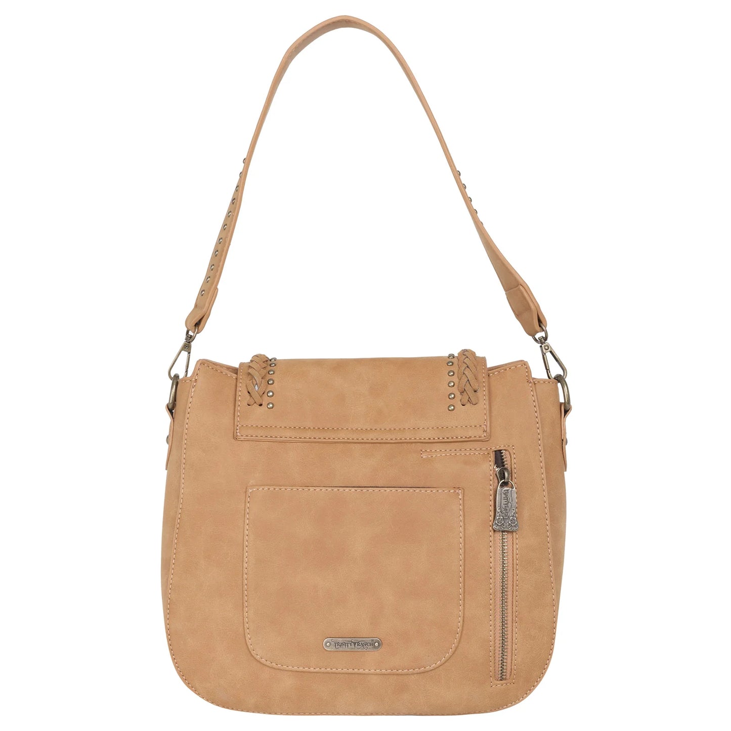 Trinity Ranch Hair-On Leather Collection Hobo - Tan