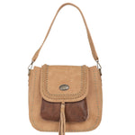Trinity Ranch Hair-On Leather Collection Hobo - Tan