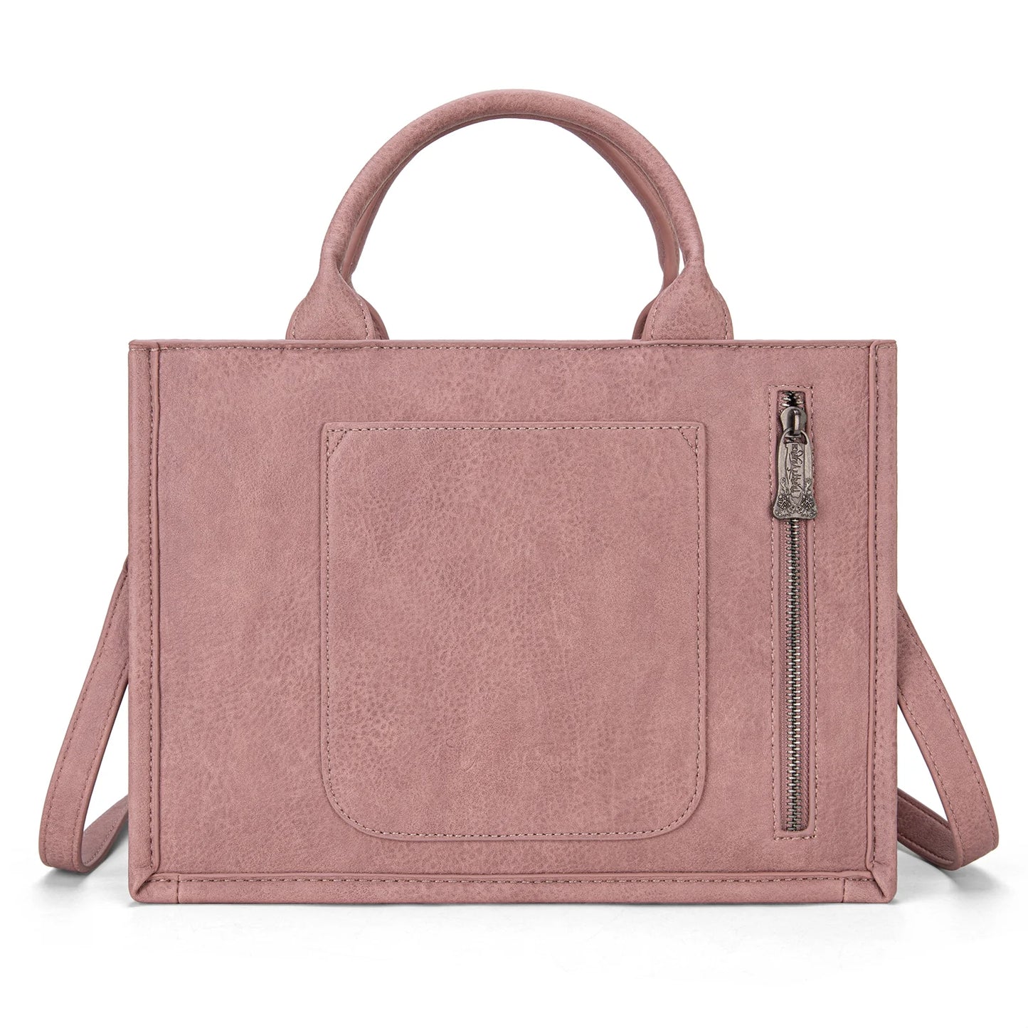 Trinity Ranch Floral Tooled Fringe Concealed Carry Tote/Crossbody - Pink