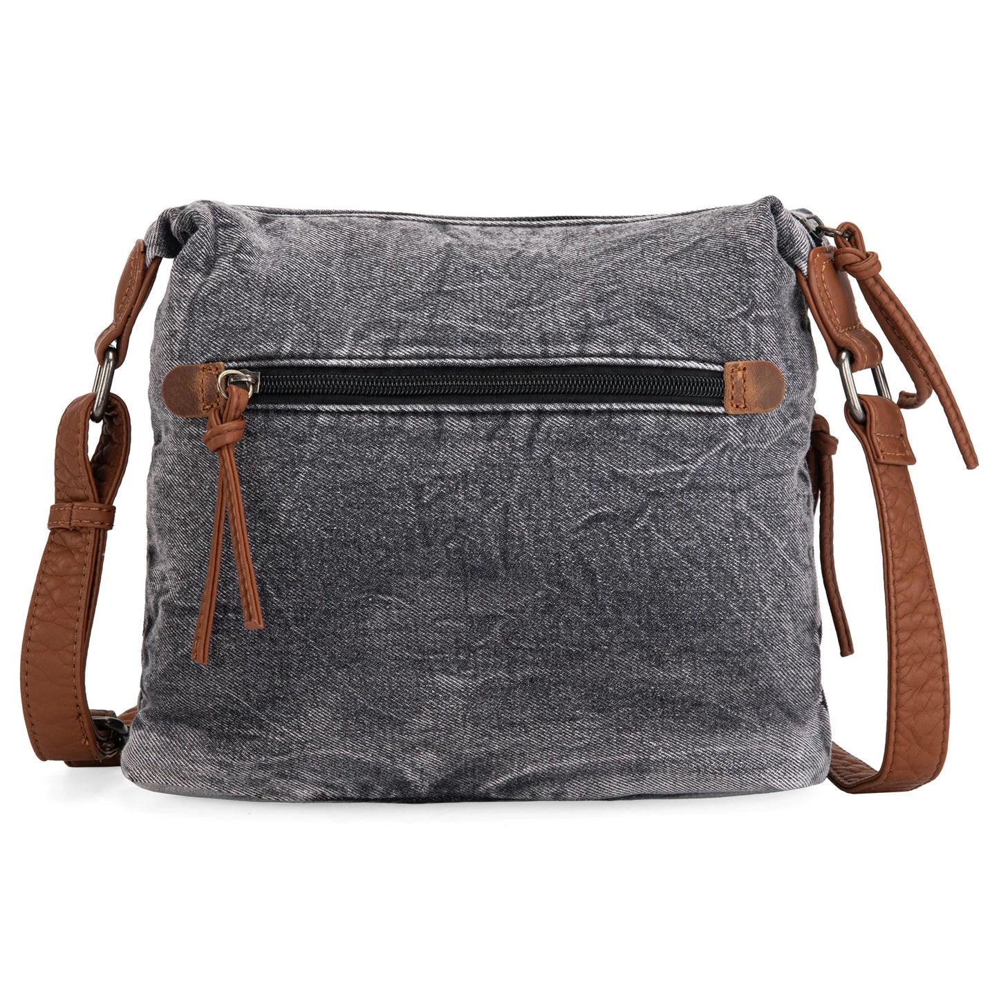 Wrangler Floral Tooled Denim Crossbody Black