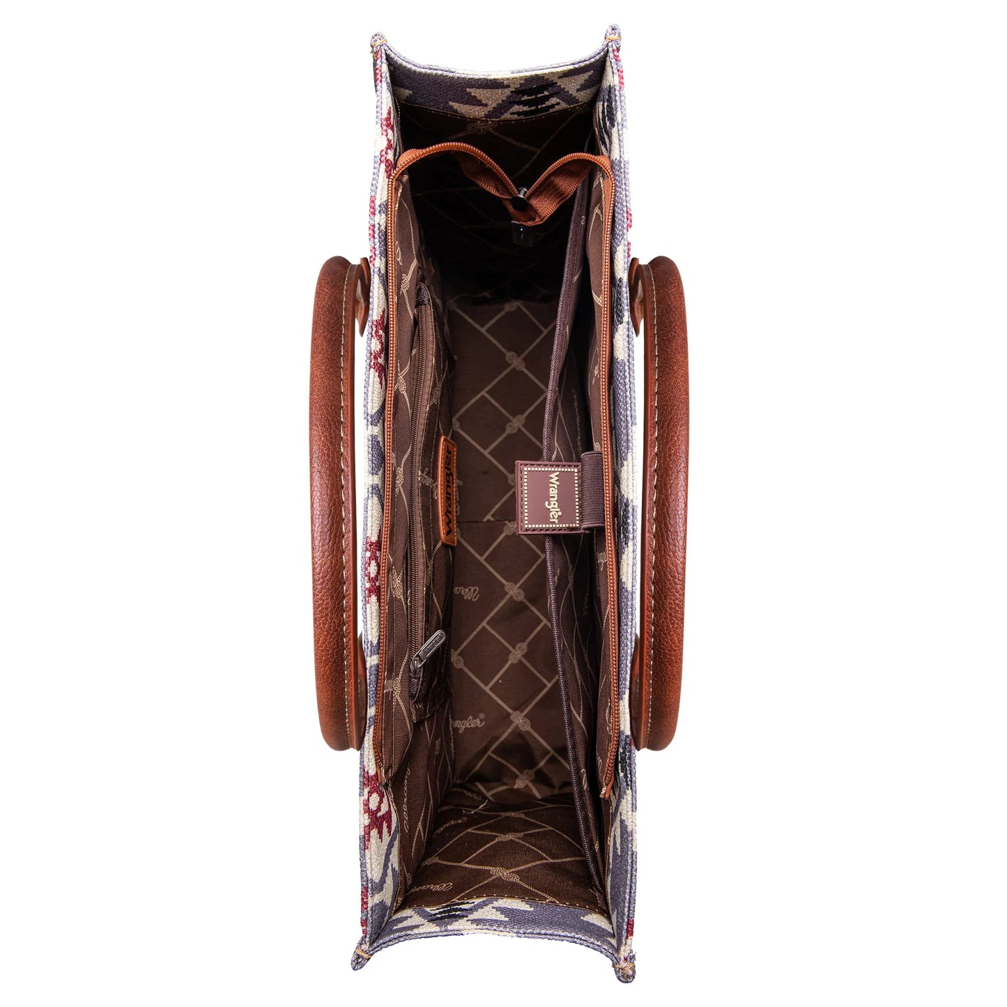 Wrangler Southwestern Pattern Dual Sided Print Canvas Wide Tote Lavender