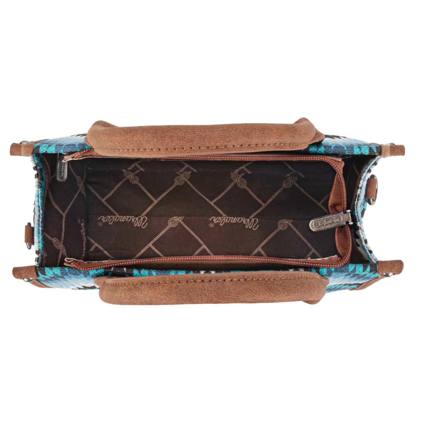 Wrangler Southwestern Pattern Dual Sided Print Tote/Crossbody - JEAN