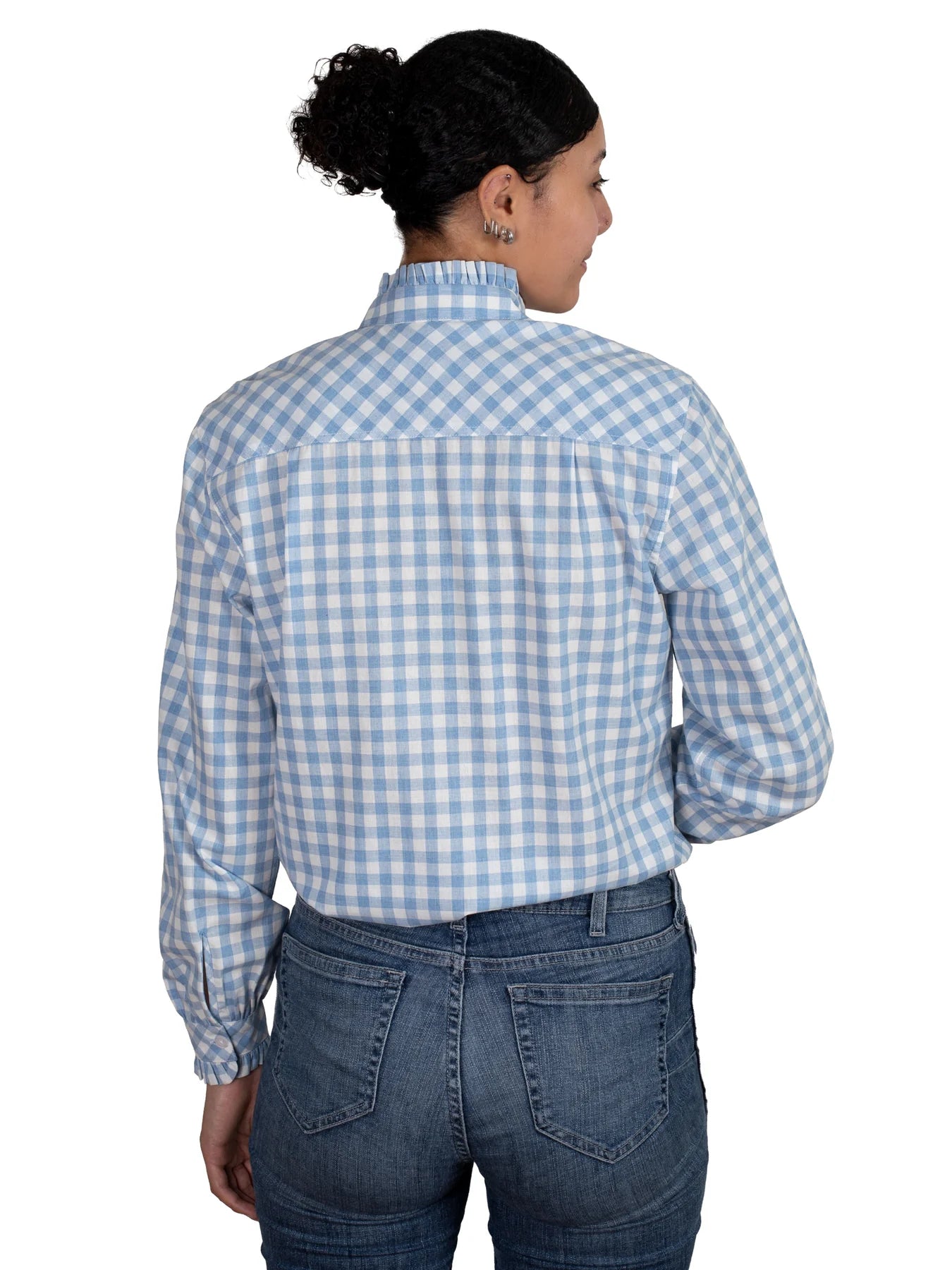 JUST COUNTRY Women's - Abbey Frills - Full Button - Blue Check