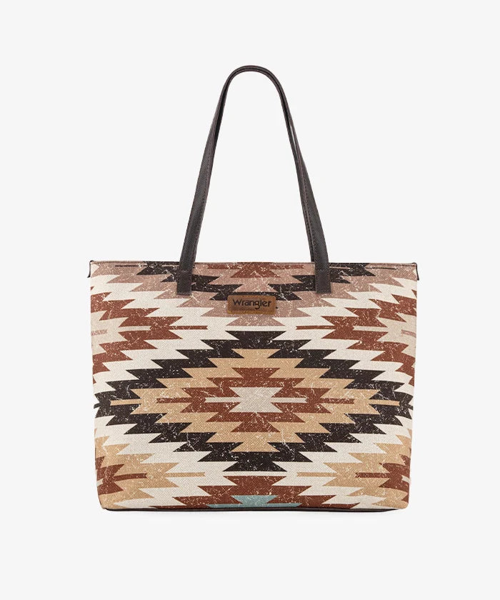Wrangler Southwestern Dual Sided Print Canvas Tote Bag