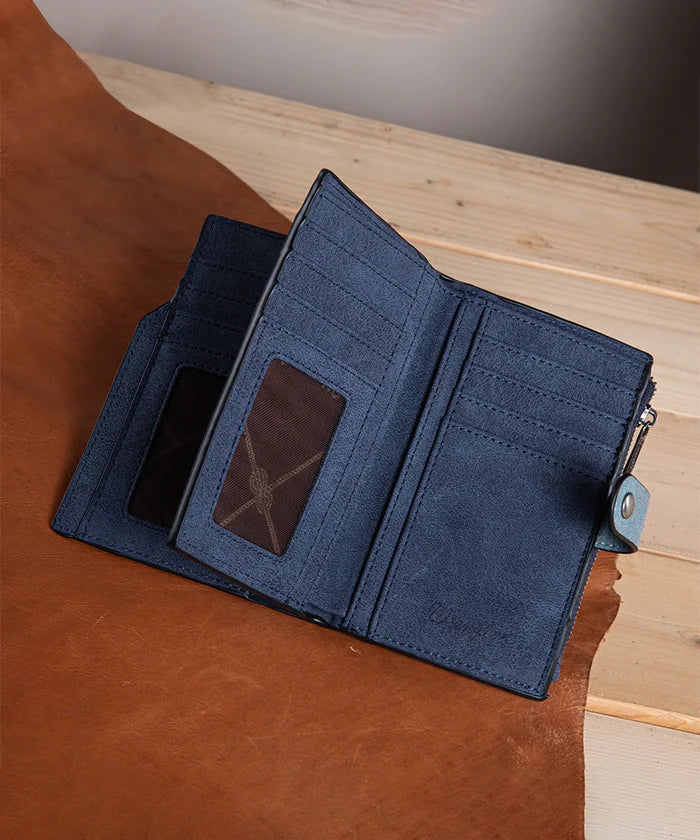 Wrangler W Stitch Wallet - Navy