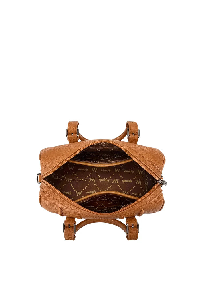 Wrangler Boston Stitch Barrel Bag - Natural Tan