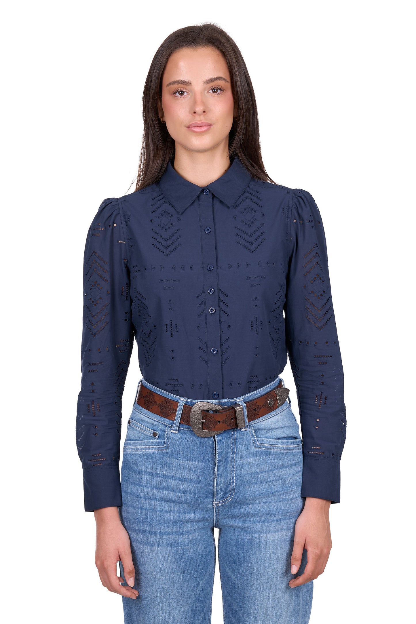 Wrangler Women's Lilly L/S Shirt - Navy