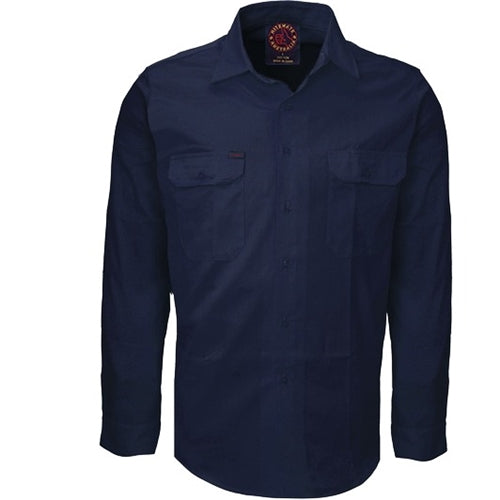 Ritemate Open Front L/S Shirt Navy
