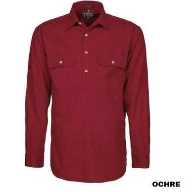 PILBARA Mens W/Shirt Ochre 1/2 Button