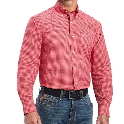 Ariat Mens Pro Series Nevin Stretch Classic Fit Shirt - Tango Red
