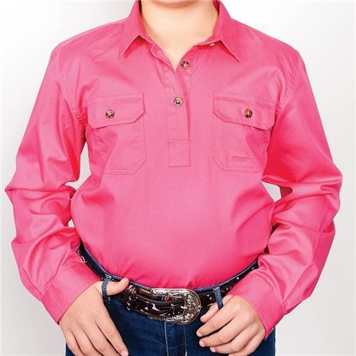 Just Country Kenzie Workshirt Girls Hot Pink